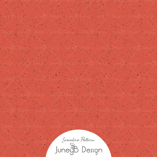 Distressed speckled texture seamless pattern with black paint flecks on orange background.