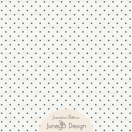 Pattern of small blue dots on a white background with 'JuneyB Design' branding.