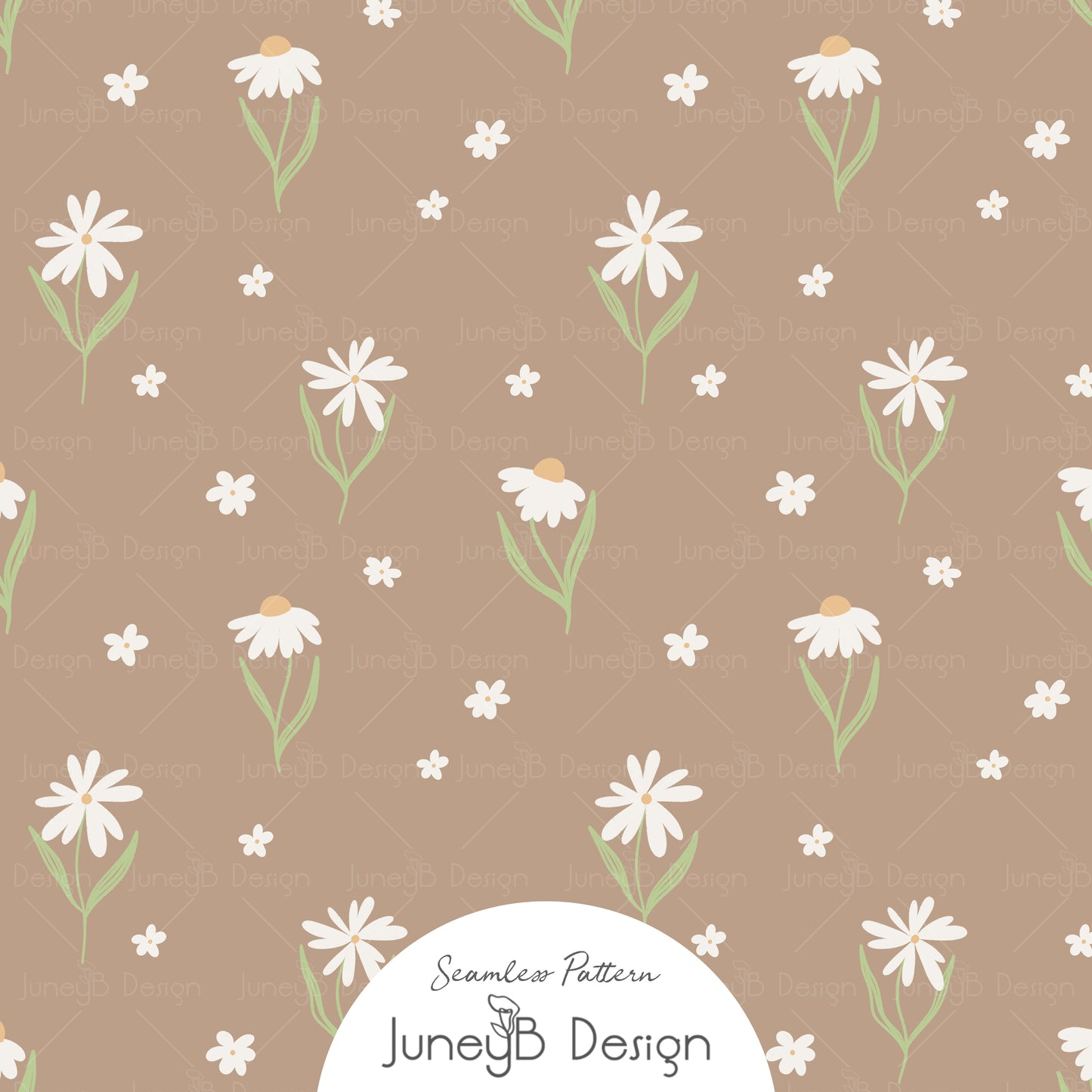 Count Sheep - Daisies - Taupe