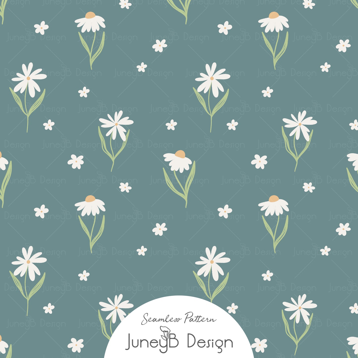 Count Sheep - Daisies - Teal