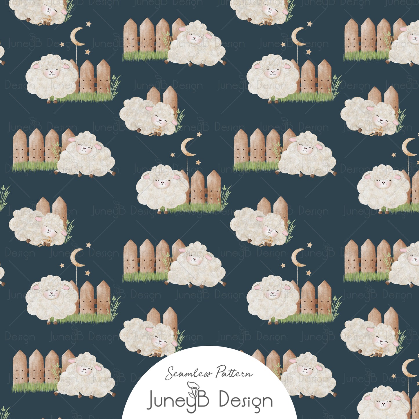 Count Sheep - Sheep - Navy Blue