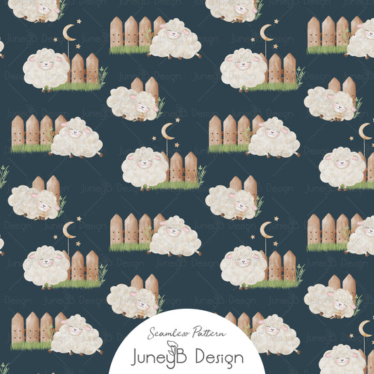 Count Sheep - Sheep - Navy Blue