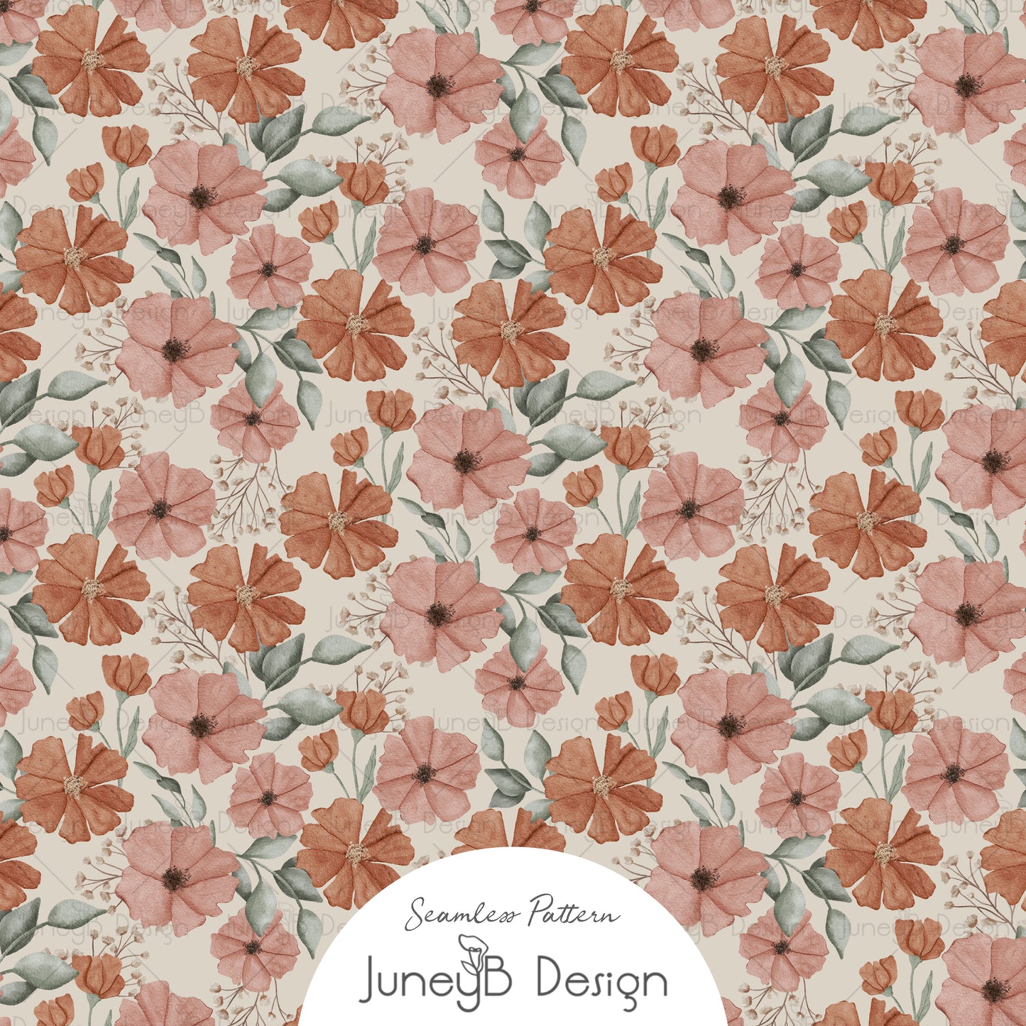 Ghostly Florals - Large Floral - Stone