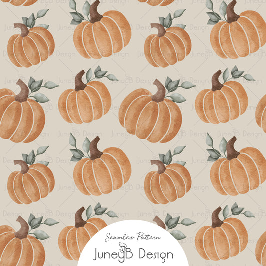 Ghostly Florals - Pumpkins - Stone