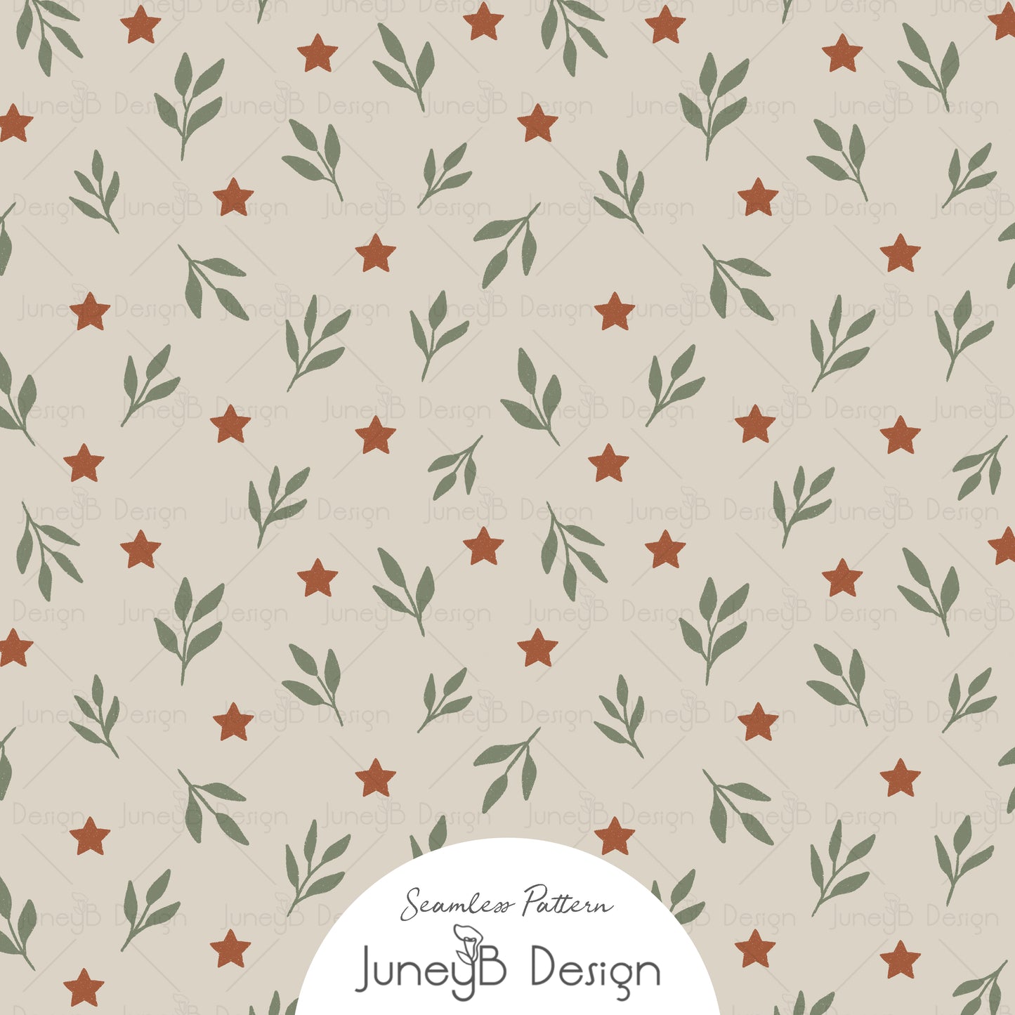 Ghostly Florals - Star and Leaf Toss - Stone