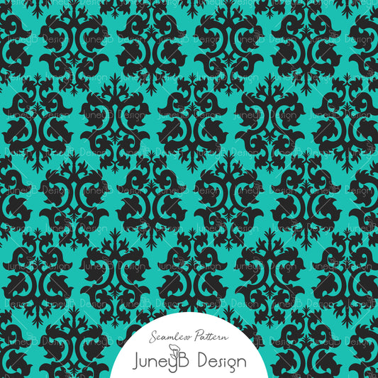 Happy Haunting - Damask - Teal