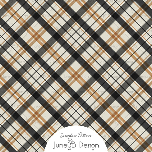 Rustic black and tan plaid seamless pattern for fabric printing