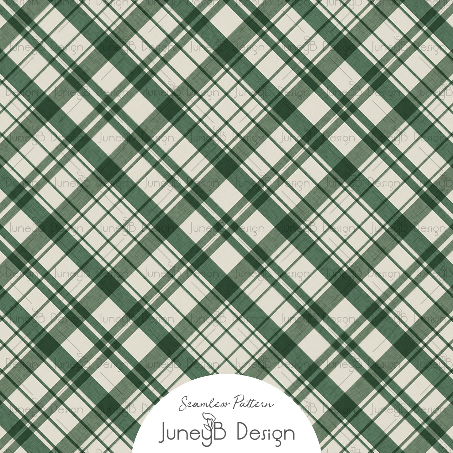 Green and cream plaid seamless pattern for fabric and textiles
