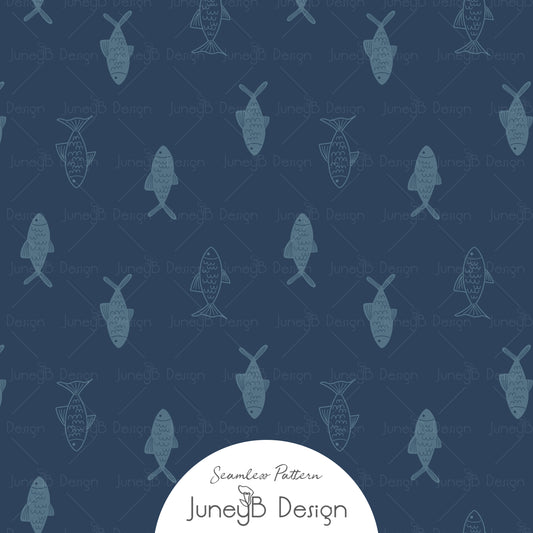 I Otter Love You - Fish - Dark Blue & Slate Blue