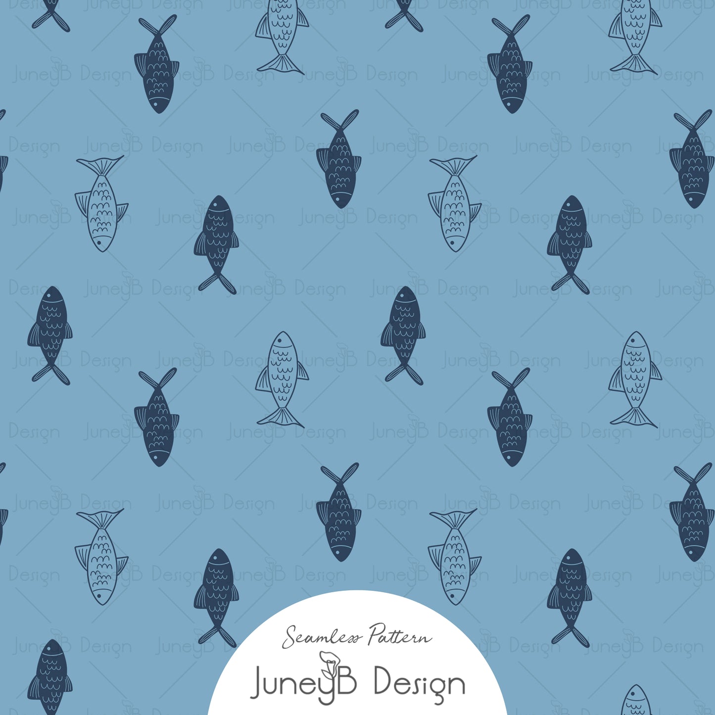I Otter Love You - Fish - Light Blue & Dark Blue