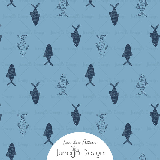 I Otter Love You - Fish - Light Blue & Dark Blue