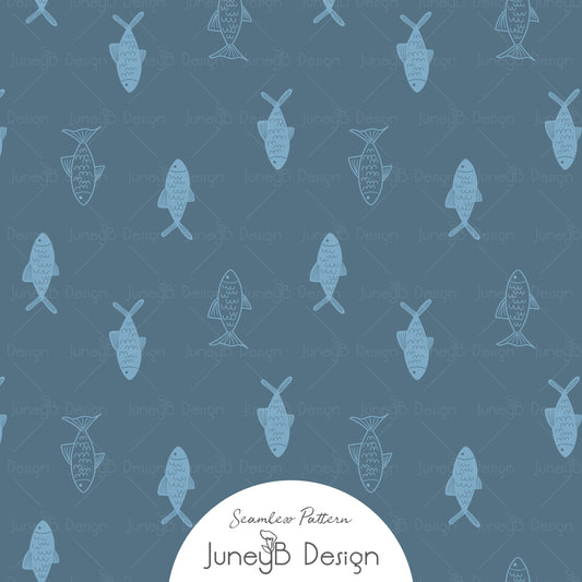 I Otter Love You - Fish - Slate Blue & Light Blue