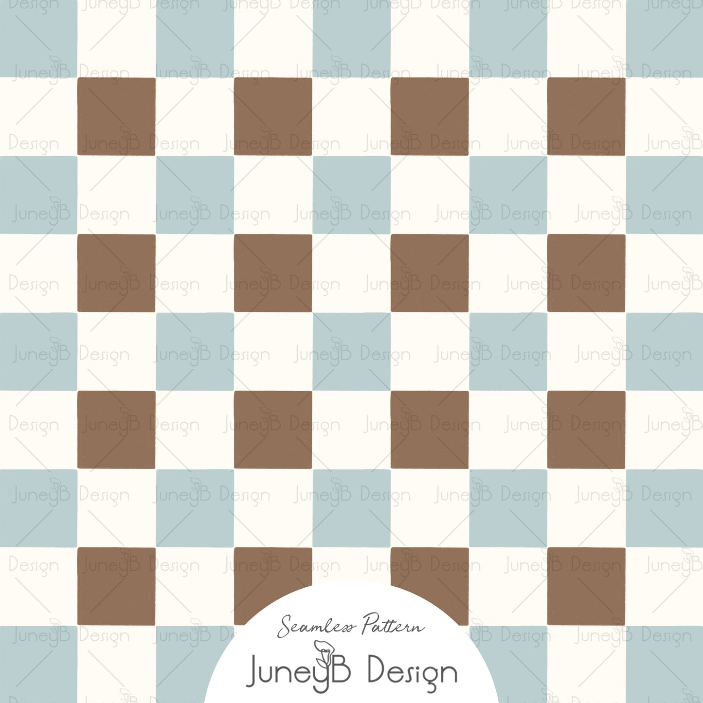 Little Sprout - Checkered Blue & Brown