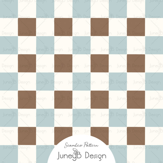 Little Sprout - Checkered Blue & Brown