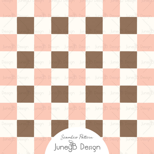 Little Sprout - Checkered Pink & Brown