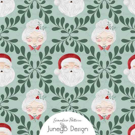 Mr & Mrs Claus - Lattice - Mint