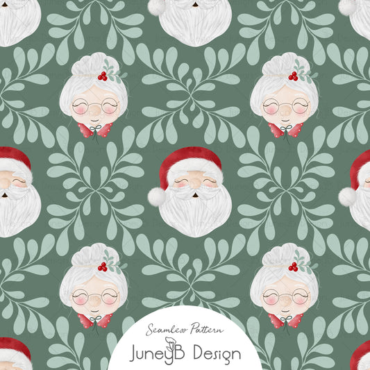 Mr & Mrs Claus - Lattice - Sage