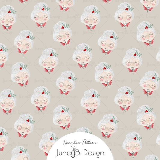 Mr & Mrs Claus - Mrs Claus Face - Beige