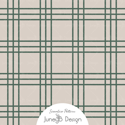 Mr & Mrs Claus - Plaid - Beige & Green