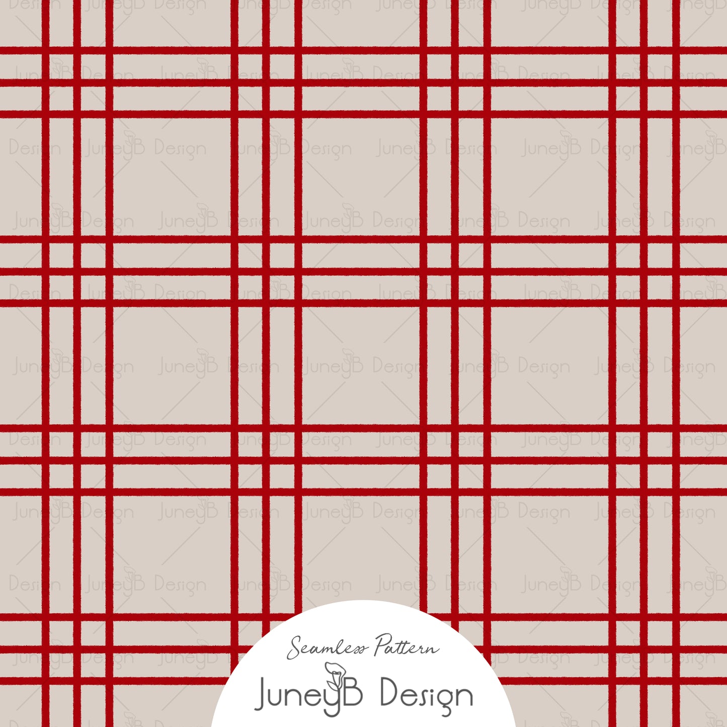 Mr & Mrs Claus - Plaid - Beige & Red
