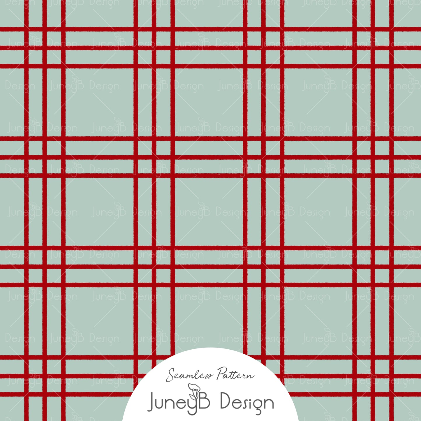 Mr & Mrs Claus - Plaid - Mint & Red