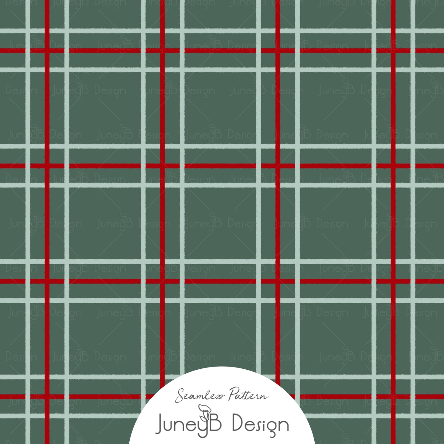 Mr & Mrs Claus - Plaid - Sage Multi - Red & Mint
