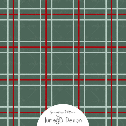 Mr & Mrs Claus - Plaid - Sage Multi - Red & Mint