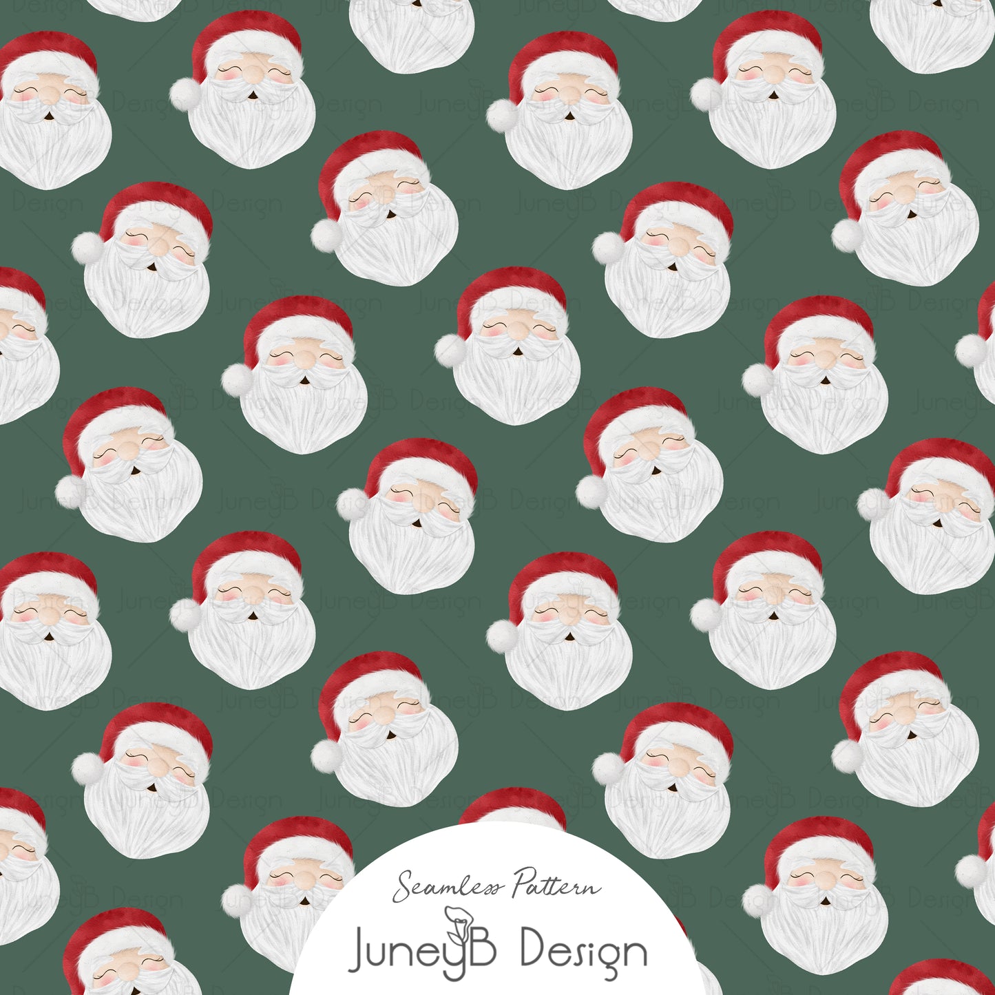 Mr & Mrs Claus - Santa Faces - Sage