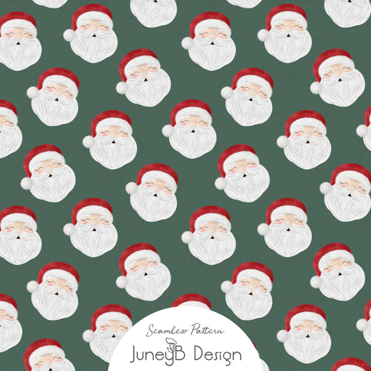 Mr & Mrs Claus - Santa Faces - Sage