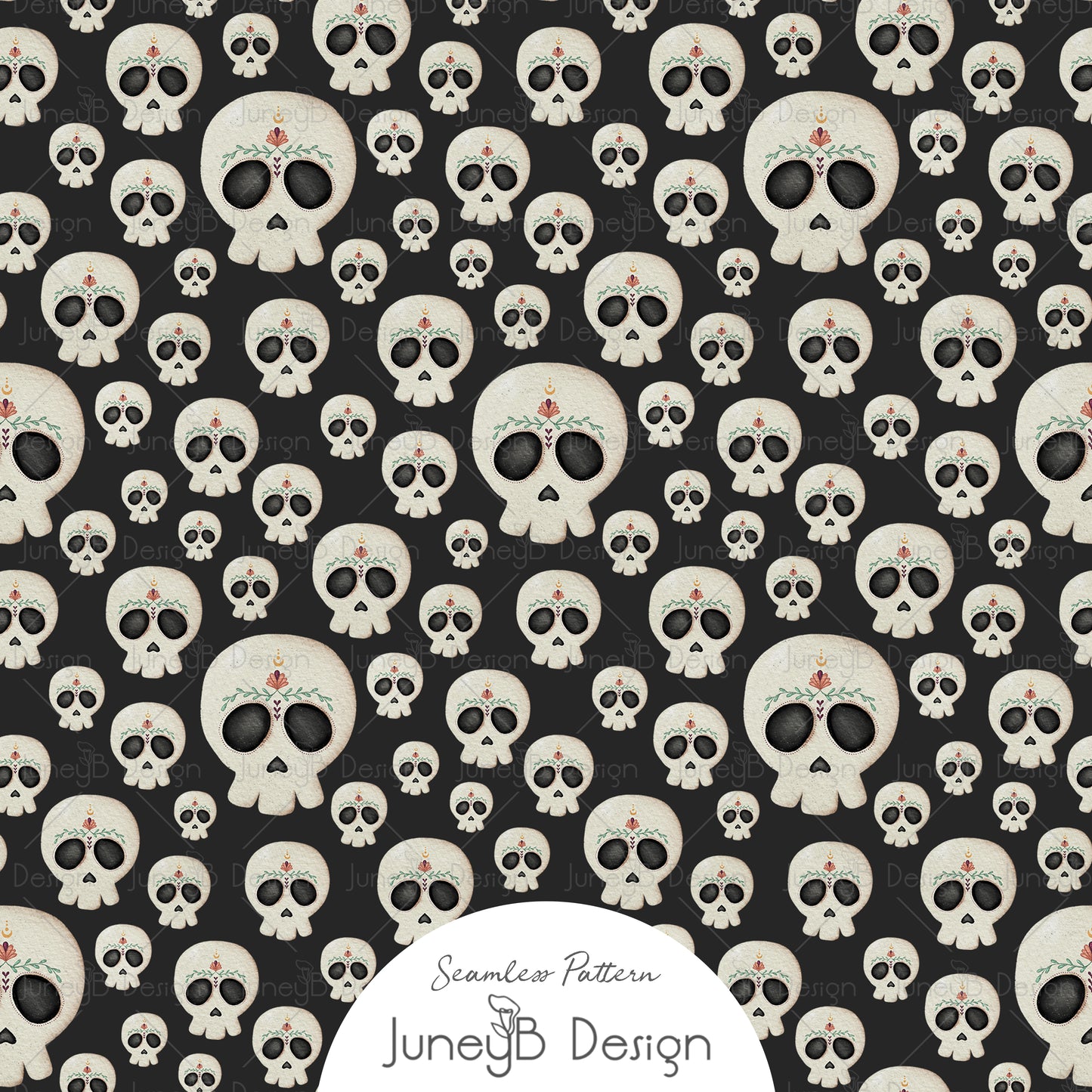 Mystic Garden - Decorated Skulls