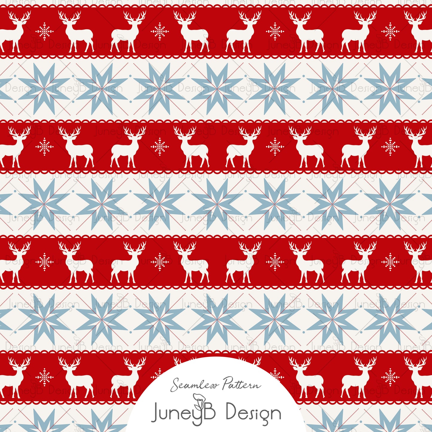 Nordic Christmas - Fair Isle - Red