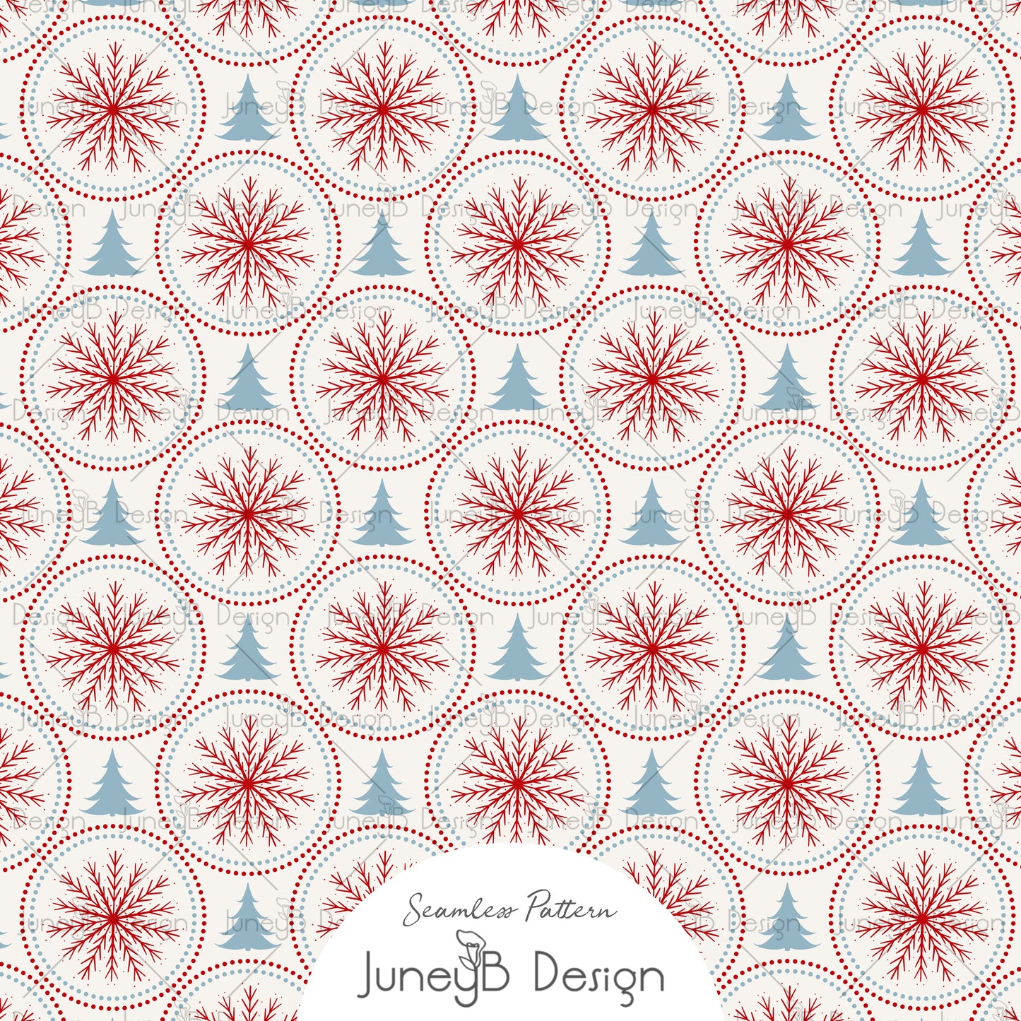 Nordic Christmas - Snowflakes - Red