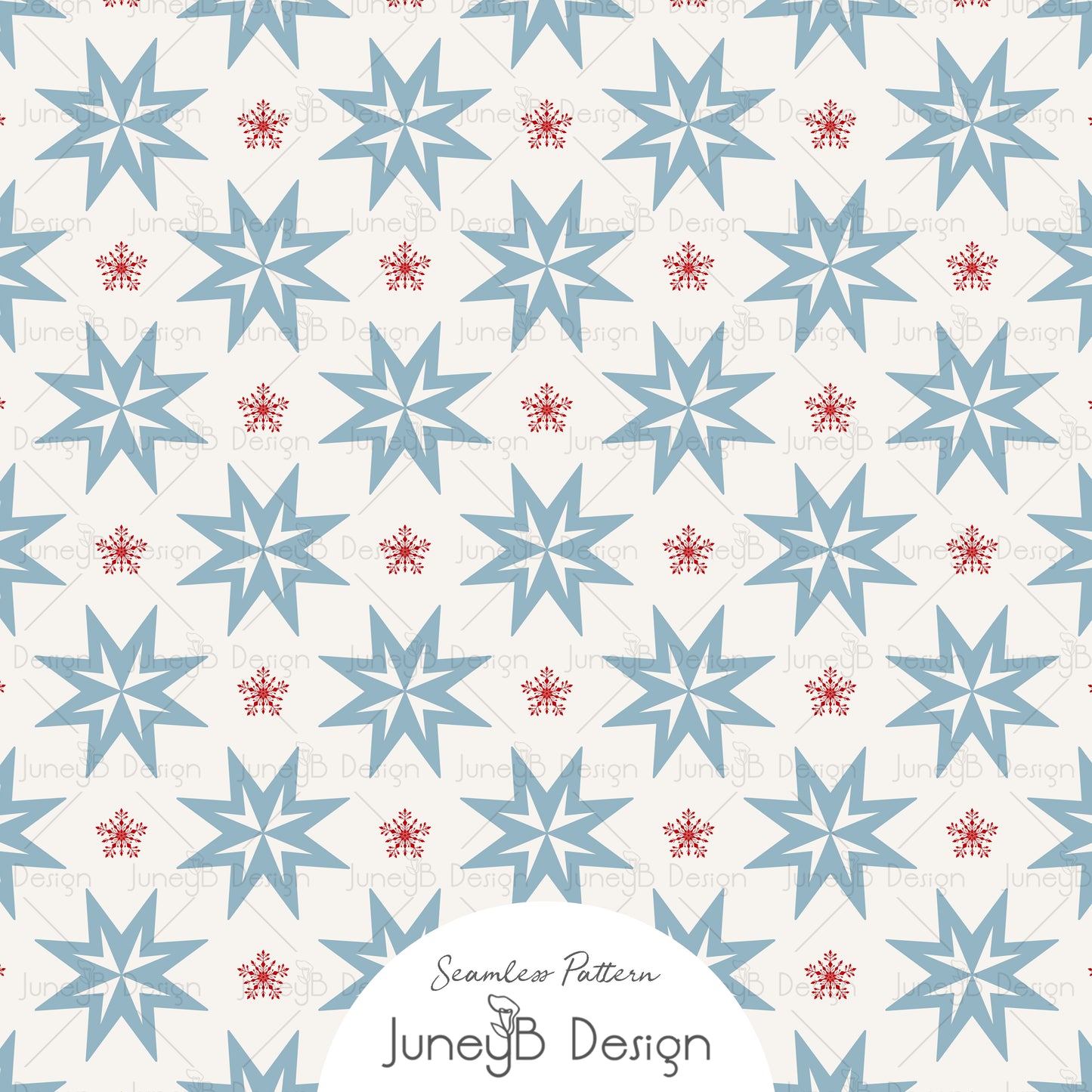 Nordic Christmas - Nordic Star - Blue & Red