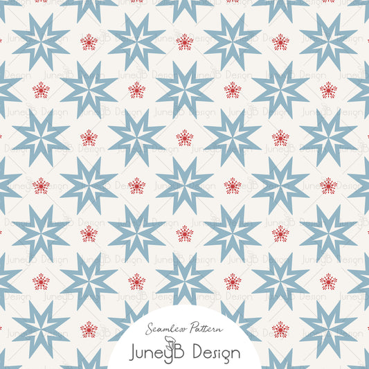 Nordic Christmas - Nordic Star - Blue & Red