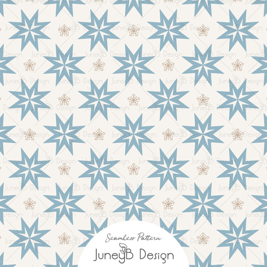 Nordic Christmas - Nordic Star - Blue & Tan