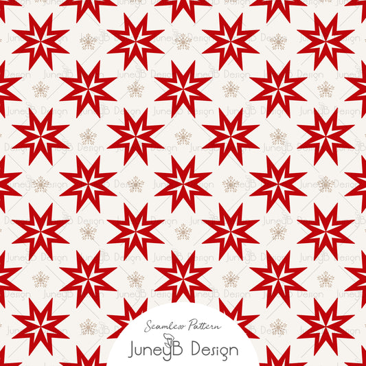 Nordic Christmas - Nordic Star - Red & Tan