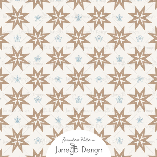 Nordic Christmas - Nordic Star - Tan & Blue