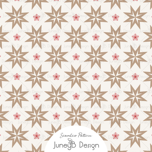 Nordic Christmas - Nordic Star - Tan & Red