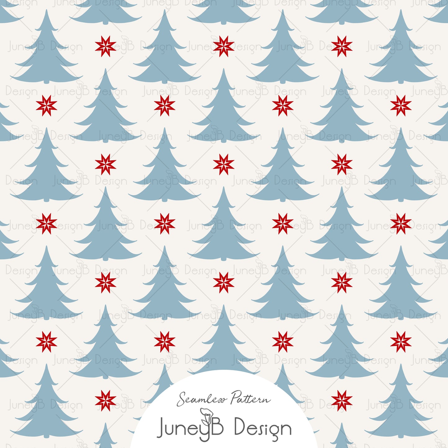 Nordic Christmas - Trees - Blue