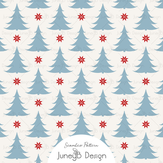Nordic Christmas - Trees - Blue