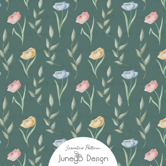 Over The Moon - Tulips - Seafoam