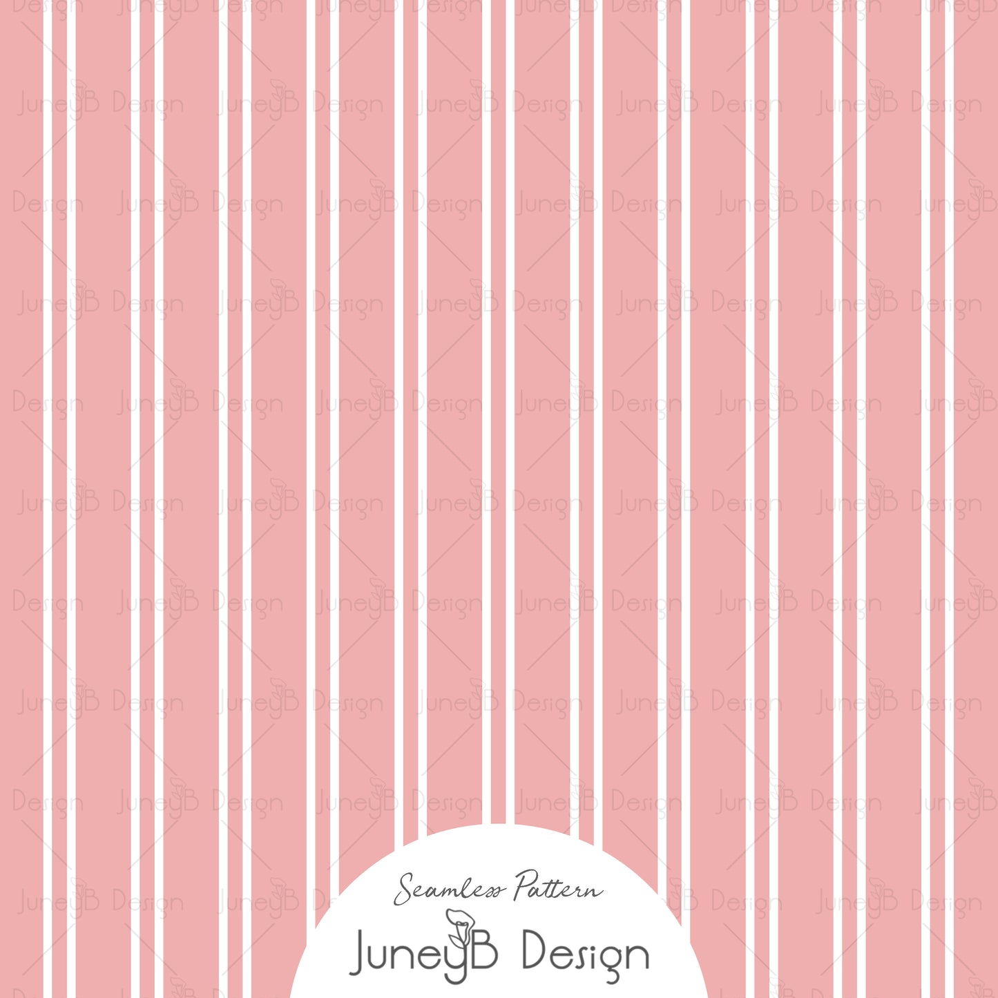 Pastel Florals - Stripes - Rose