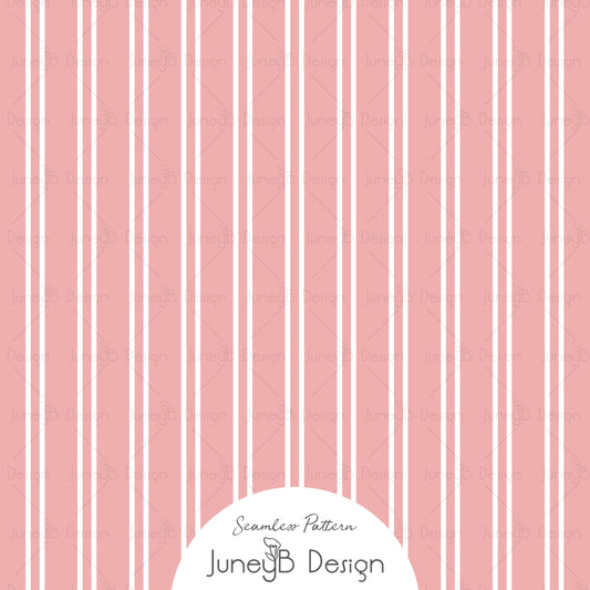 Pastel Florals - Stripes - Rose