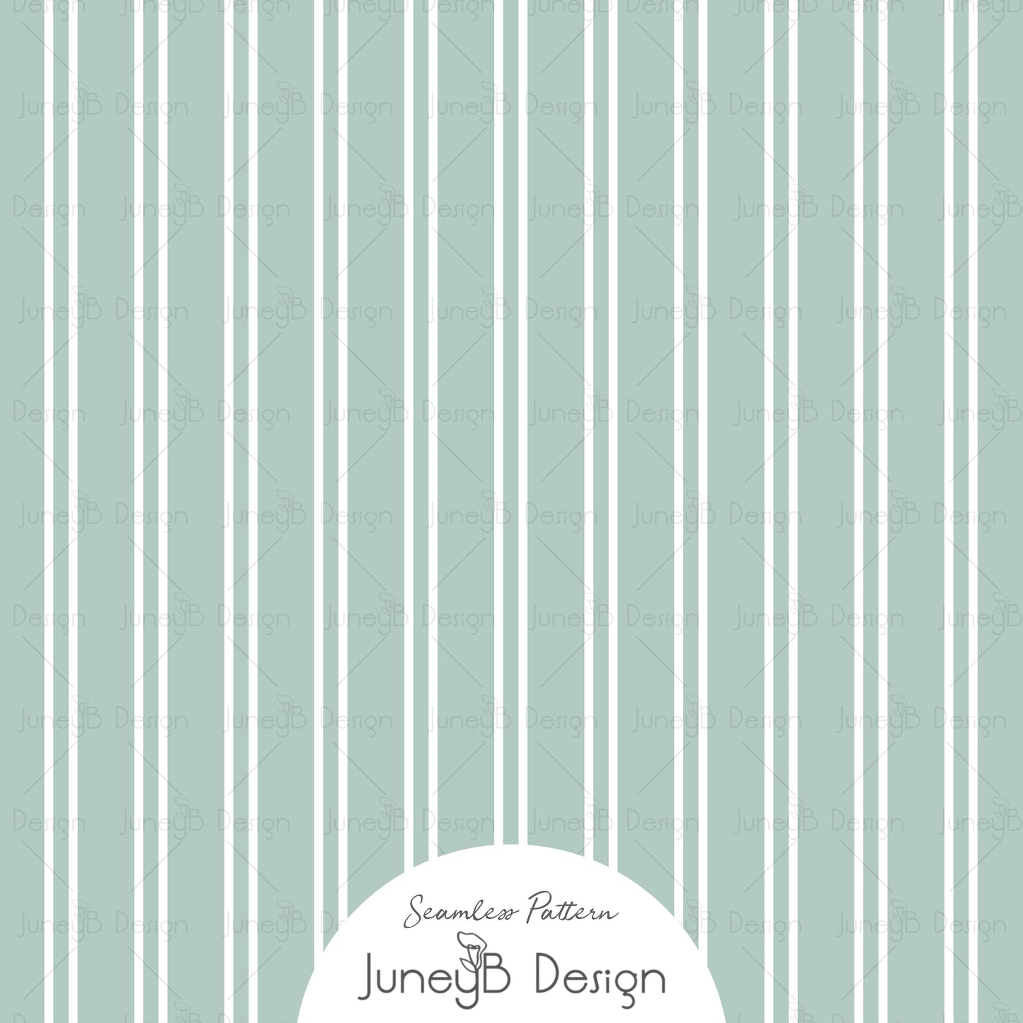 Pastel Florals - Stripes - Seaglass