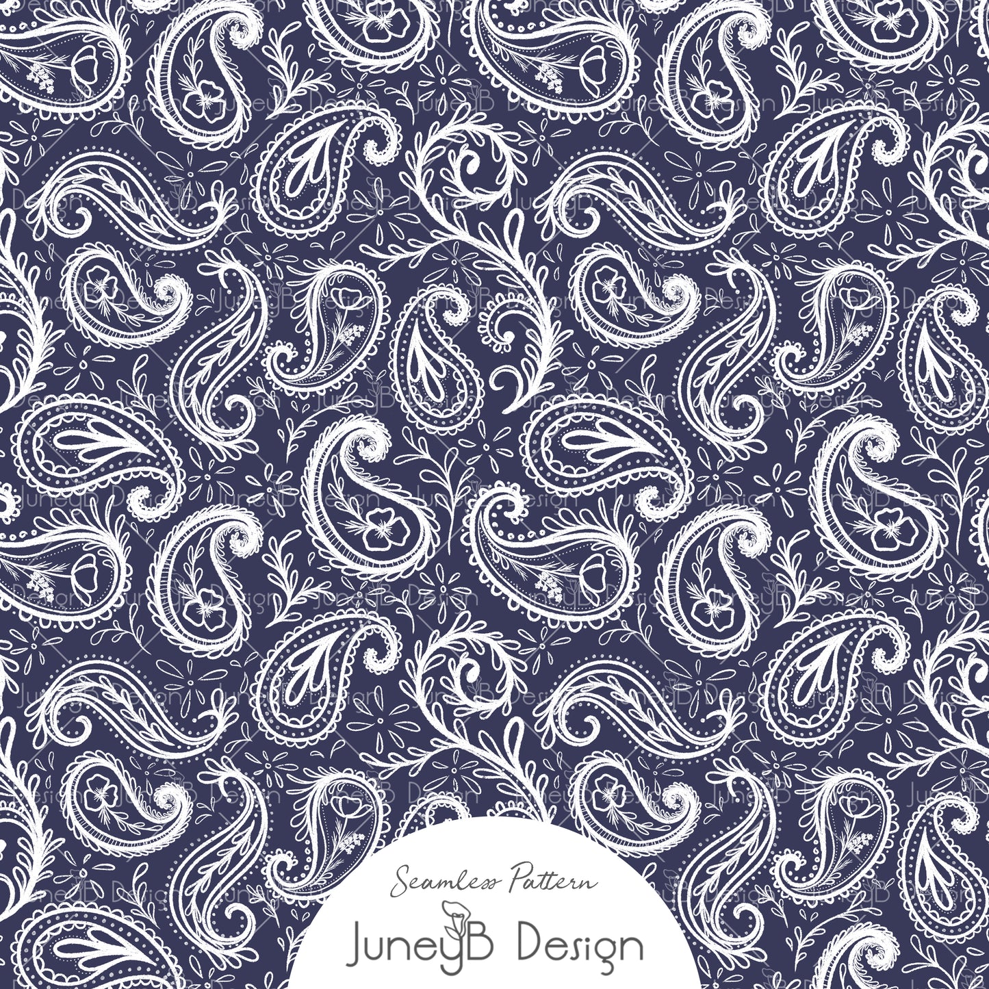 Poppies & Freedom - Paisley - Blue