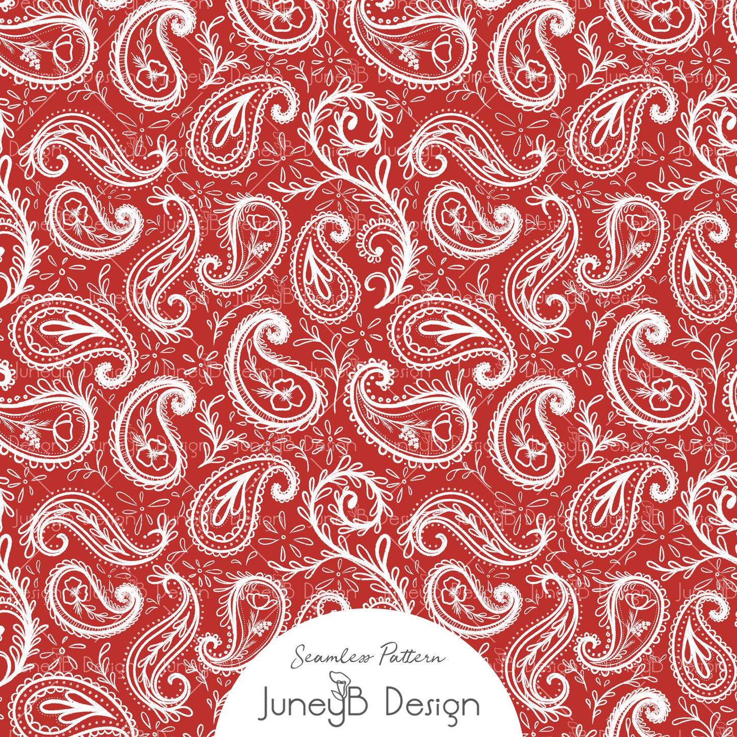 Poppies & Freedom - Paisley - Red
