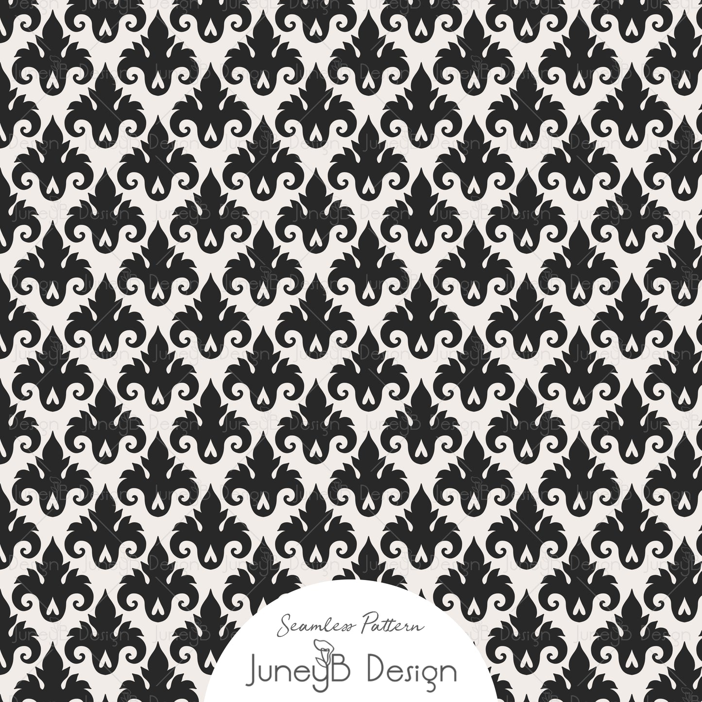 Pretty In Paris - Damask - Black & Cream