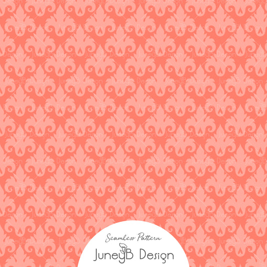 Pretty In Paris - Damask - Coral
