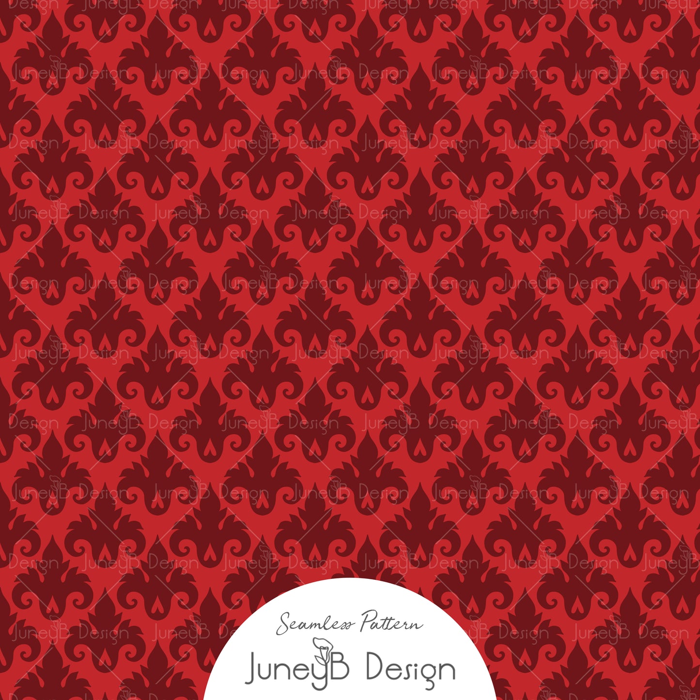 Pretty In Paris - Damask - Red