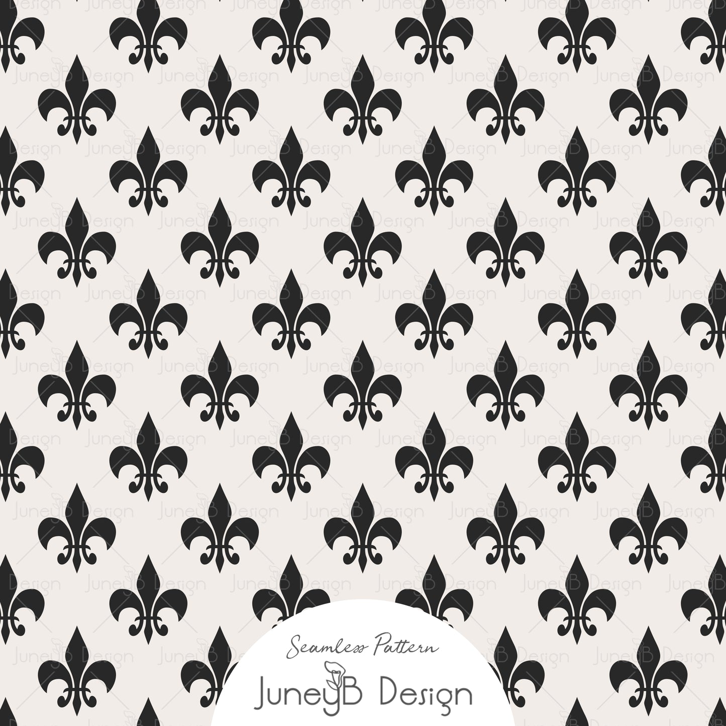 Pretty In Paris - Fleur de Lis - Cream and Black